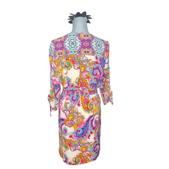 Anthropologie Fig And Flower Multicolor Paisley Print Shirt Dress L - Picture 3 of 10